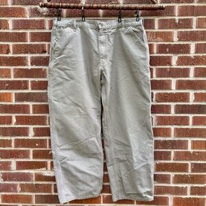 Carhartt RN#14806 Khaki Gray Carpenter Pants Men's 40 X 30 Dungaree fit